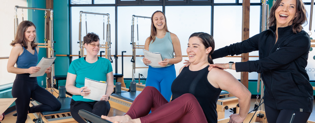 Studio trainer Jen Peters leading a Pilates Instructor Training session